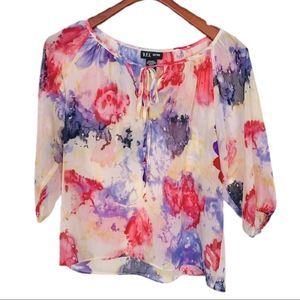 DFA NY- women blouse sheer fabric pink purple